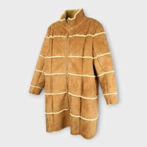 Scandinavian Faux-Fur Tan Shearling Coat – Women’s XL